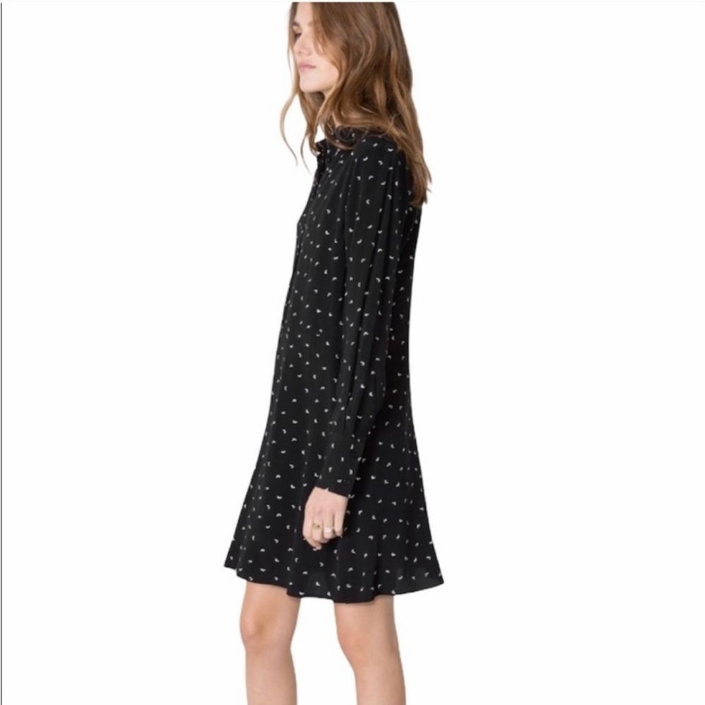 & Other Stories Stockholm Atelier Bird Print Shirt Long Sleeve Dress 6